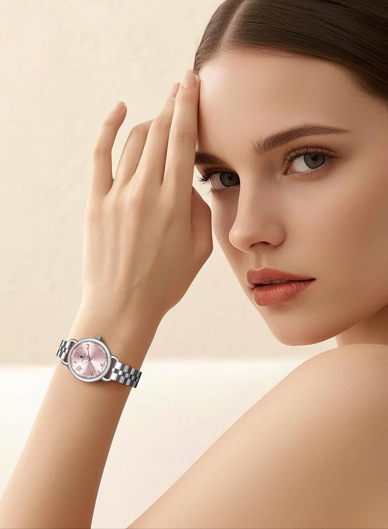 سافيرو ساعة سافيرو النسائية الفاخرة بسوار من الفولاذ المقاوم للصدأ، وحركة كوارتز بمؤشر، ومقاومة للماء حتى عمق 5 أمتار، هدية مثالية للنساء. - Image 2